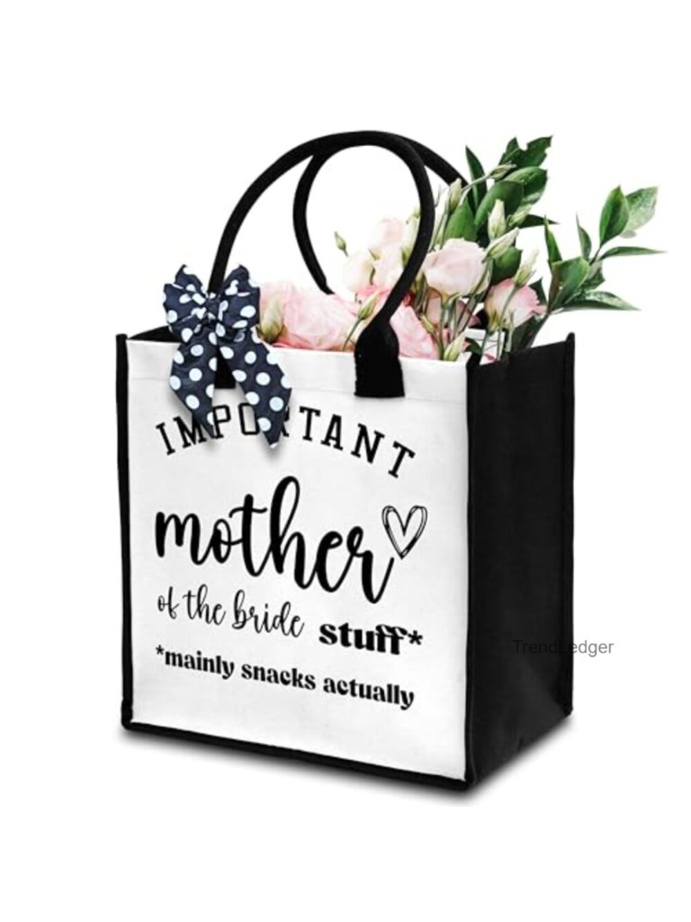 Mom of the Bride Canvas Tote Bag Water Resistant Beach Bag Wedding Gift